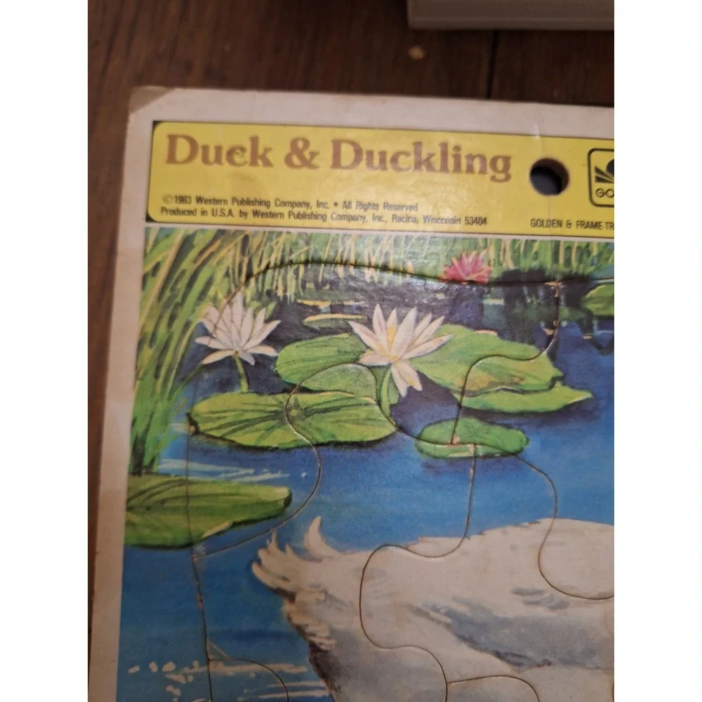 Vintage 1983 Golden Frame-Tray Puzzle Duck & Duckling 4511C-33 12 Piece Toy